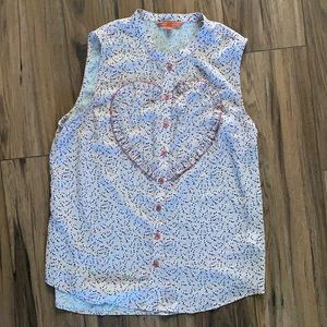 ModCloth heart floral blouse large